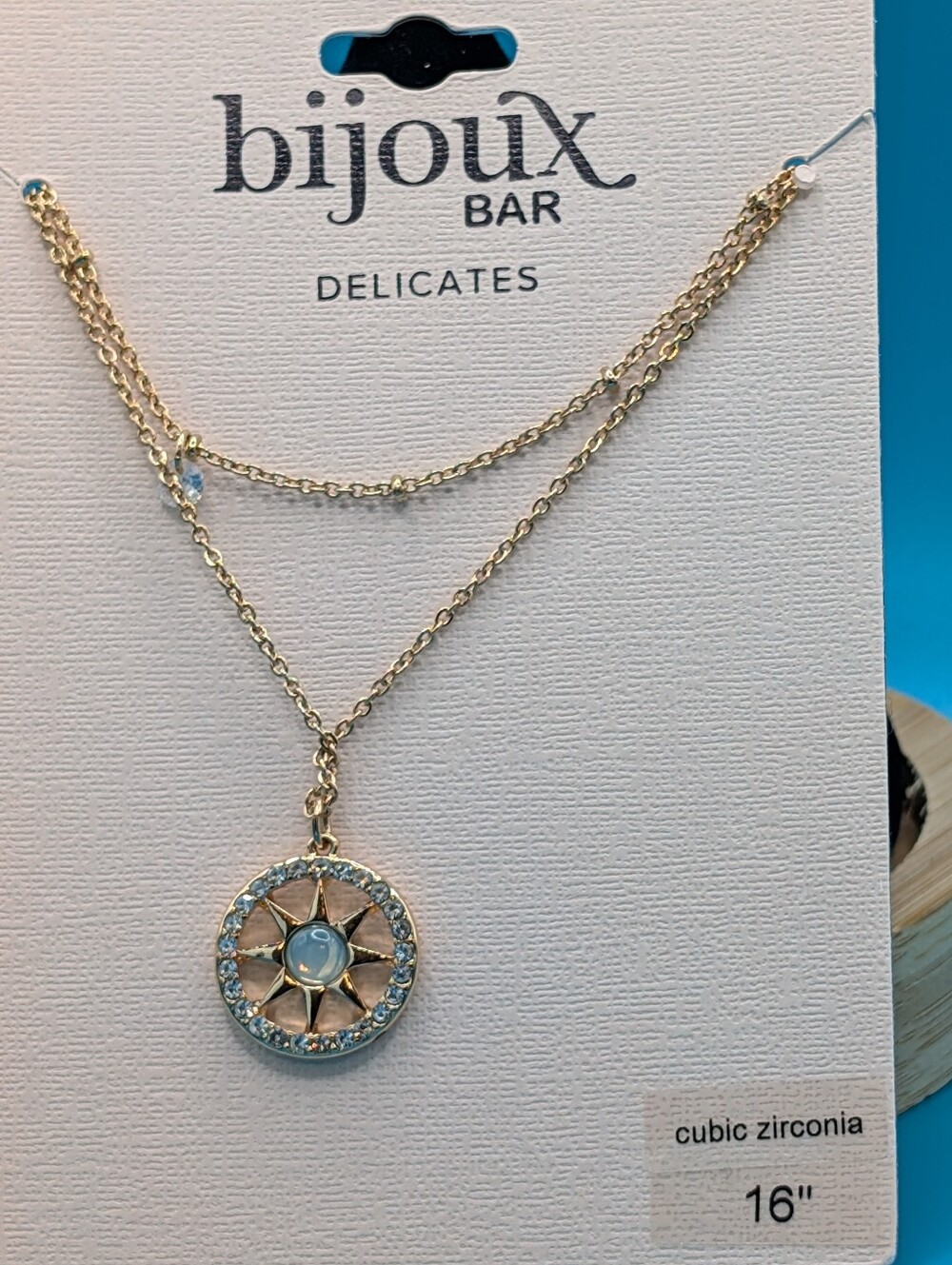 Gold-Tone Compass Pendant Necklace